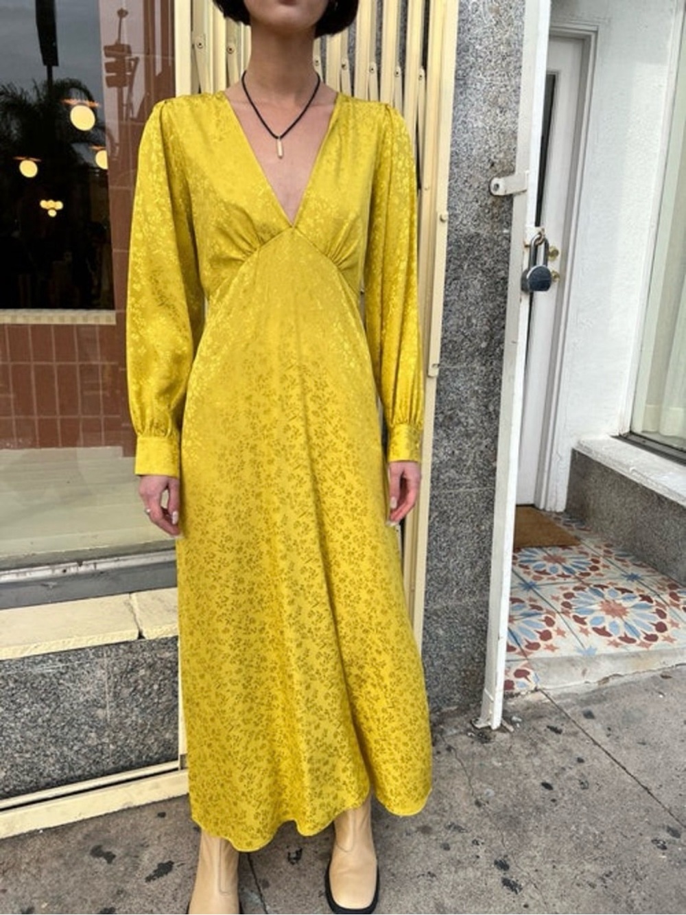 Lisa Says Gah Georgia Long Sleeve Dress - Turmeric